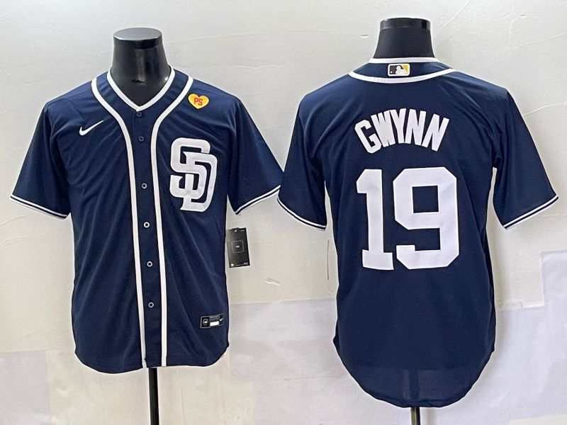 Men 2025 San Diego Padres #19 Gwynn Blue Game Nike MLB Jersey style 28->san diego padres->MLB Jersey